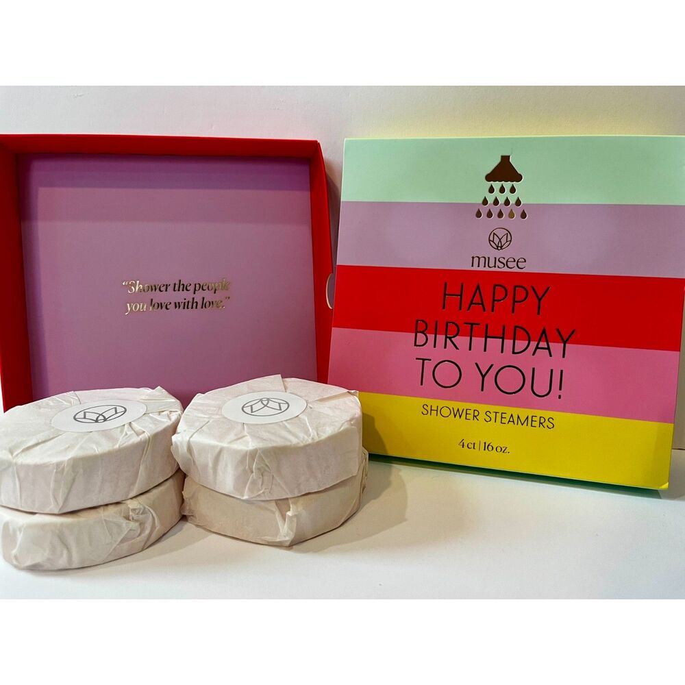 Musee Happy Birthday To You Shower Steamers Gift Set 4 Ct New